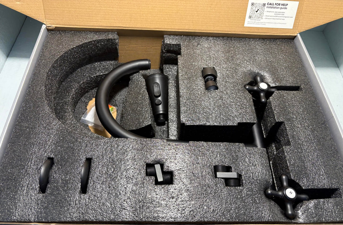 ( shf 29 ) Wall-Mounted Kitchen Faucet. Matte Black, Utility Sink Faucet.