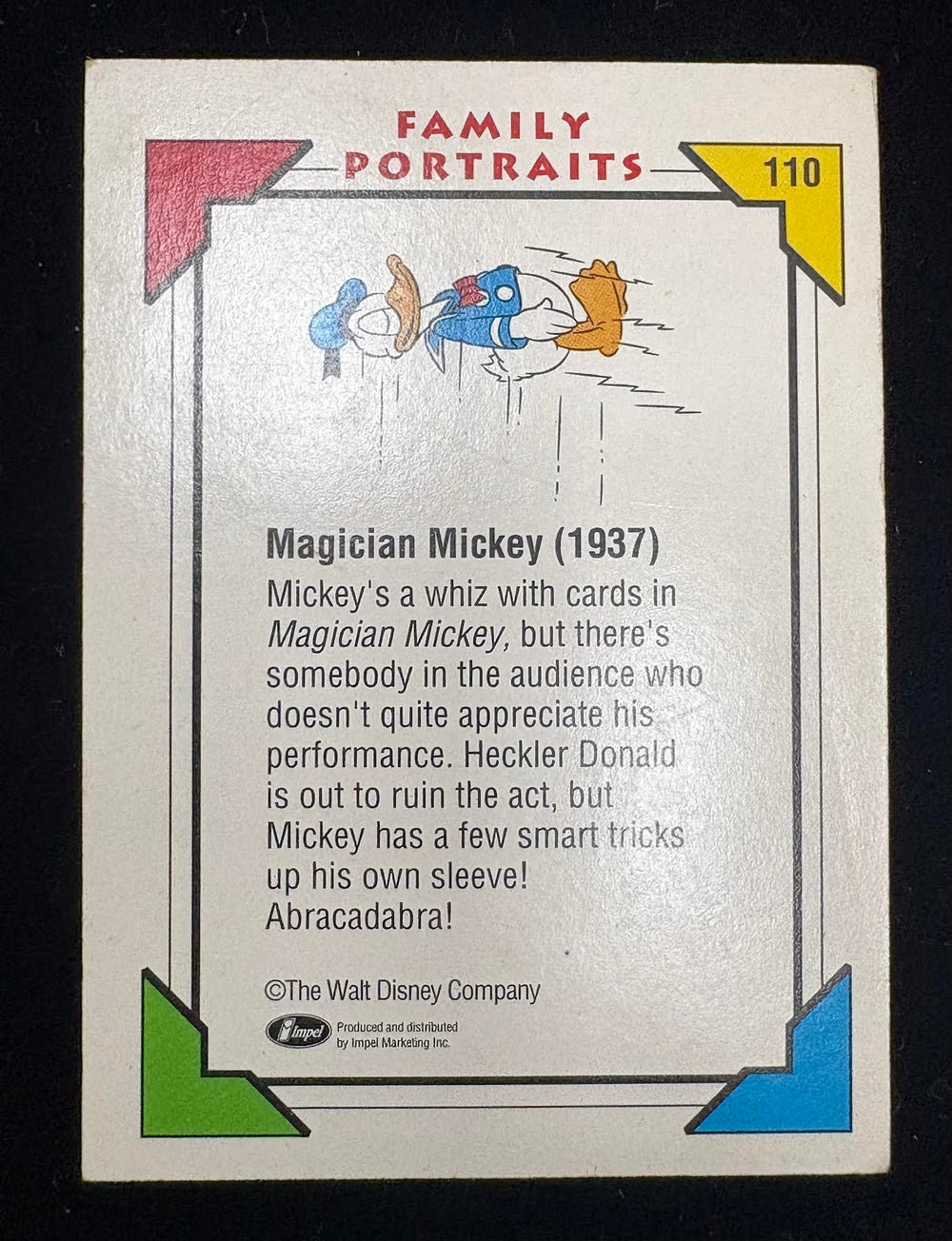 ( shf V A-1 ) 1991 Impel Disney Family Portraits 110 Magician Mickey Mint