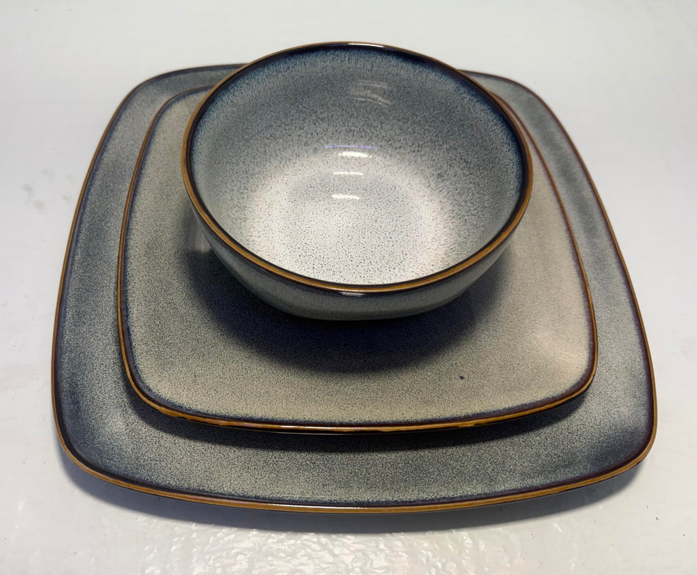 ( shf 6 ) Amorarc 12-Piece Handmade Stoneware Set with Reactive Glaze – Rustic Style