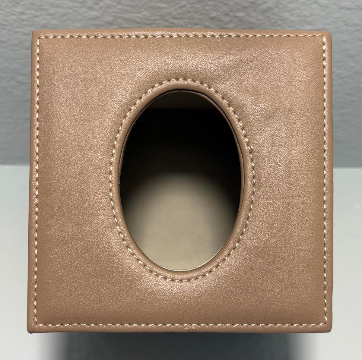 ( shf 24 ) Sumnacon Square Tissue Box Cover,Magnetic Bottom PU Tissue Box Holder,Camel