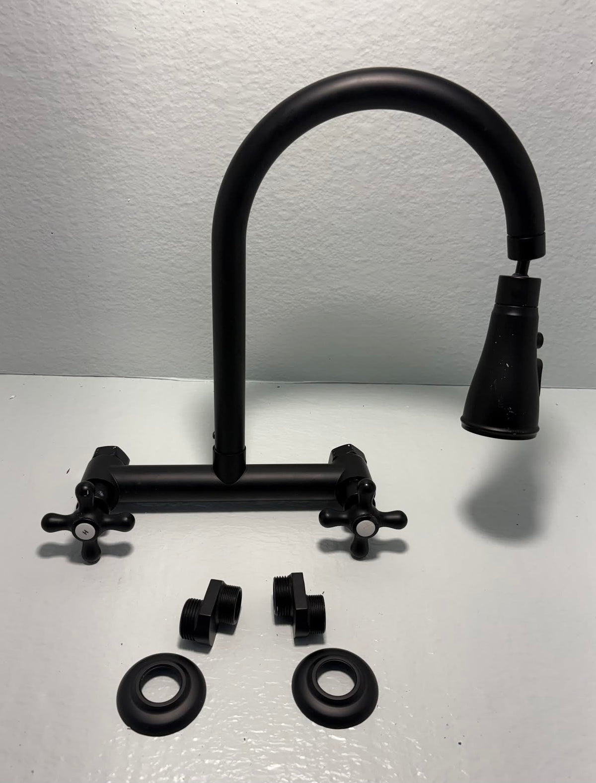 ( shf 29 ) Wall-Mounted Kitchen Faucet. Matte Black, Utility Sink Faucet.