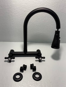 ( shf 29 ) Wall-Mounted Kitchen Faucet. Matte Black, Utility Sink Faucet.
