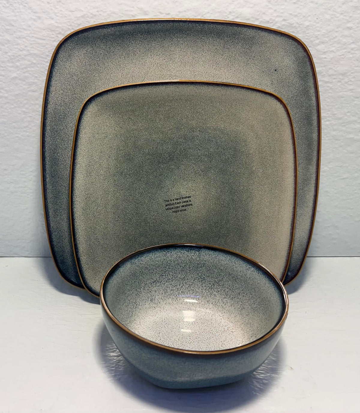 ( shf 6 ) Amorarc 12-Piece Handmade Stoneware Set with Reactive Glaze – Rustic Style