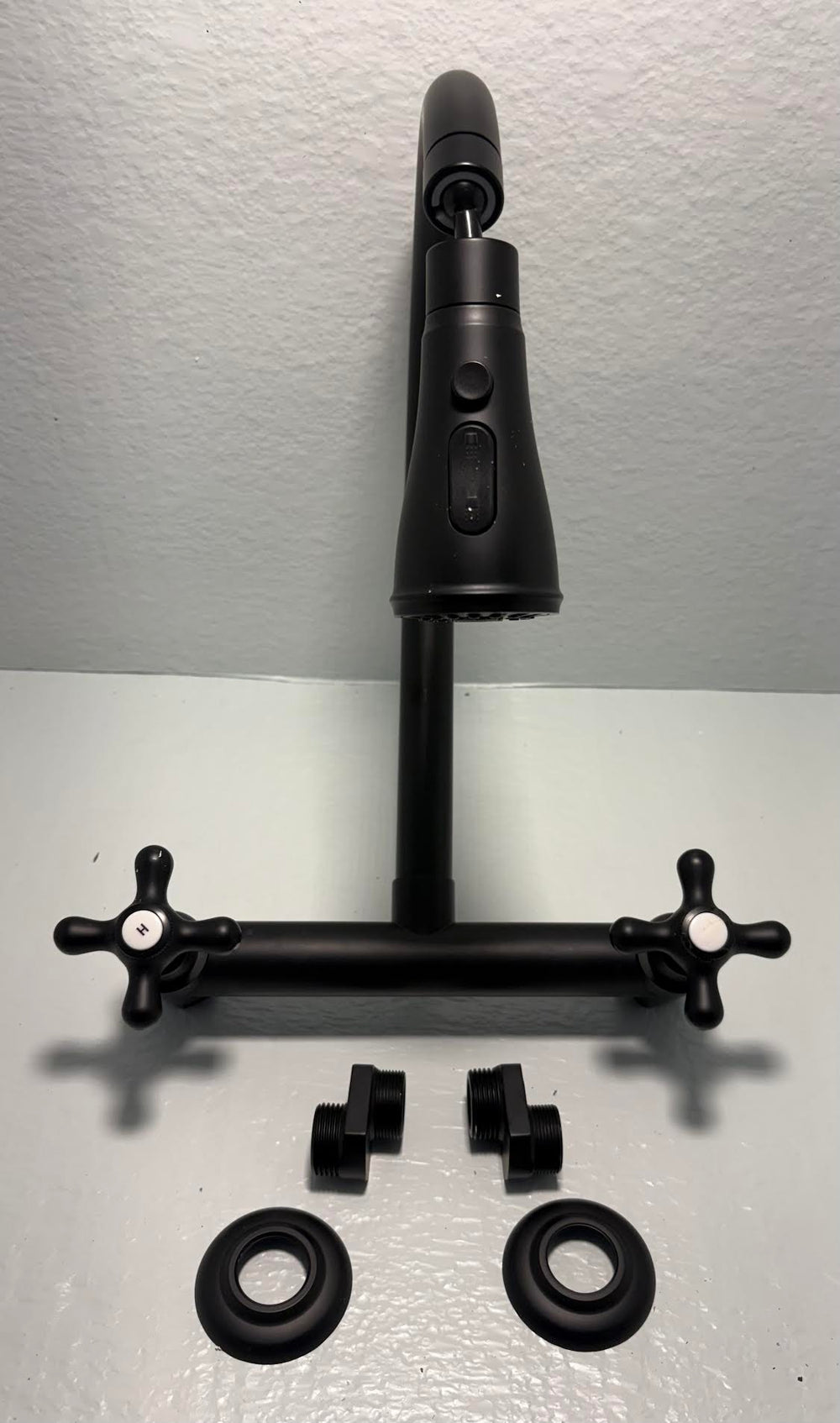 ( shf 29 ) Wall-Mounted Kitchen Faucet. Matte Black, Utility Sink Faucet.