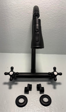 ( shf 29 ) Wall-Mounted Kitchen Faucet. Matte Black, Utility Sink Faucet.