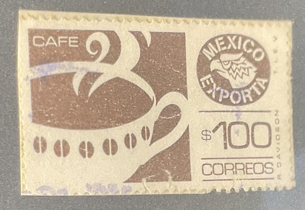 ( shf 32 ) Cup of coffe on mexican postage stamp