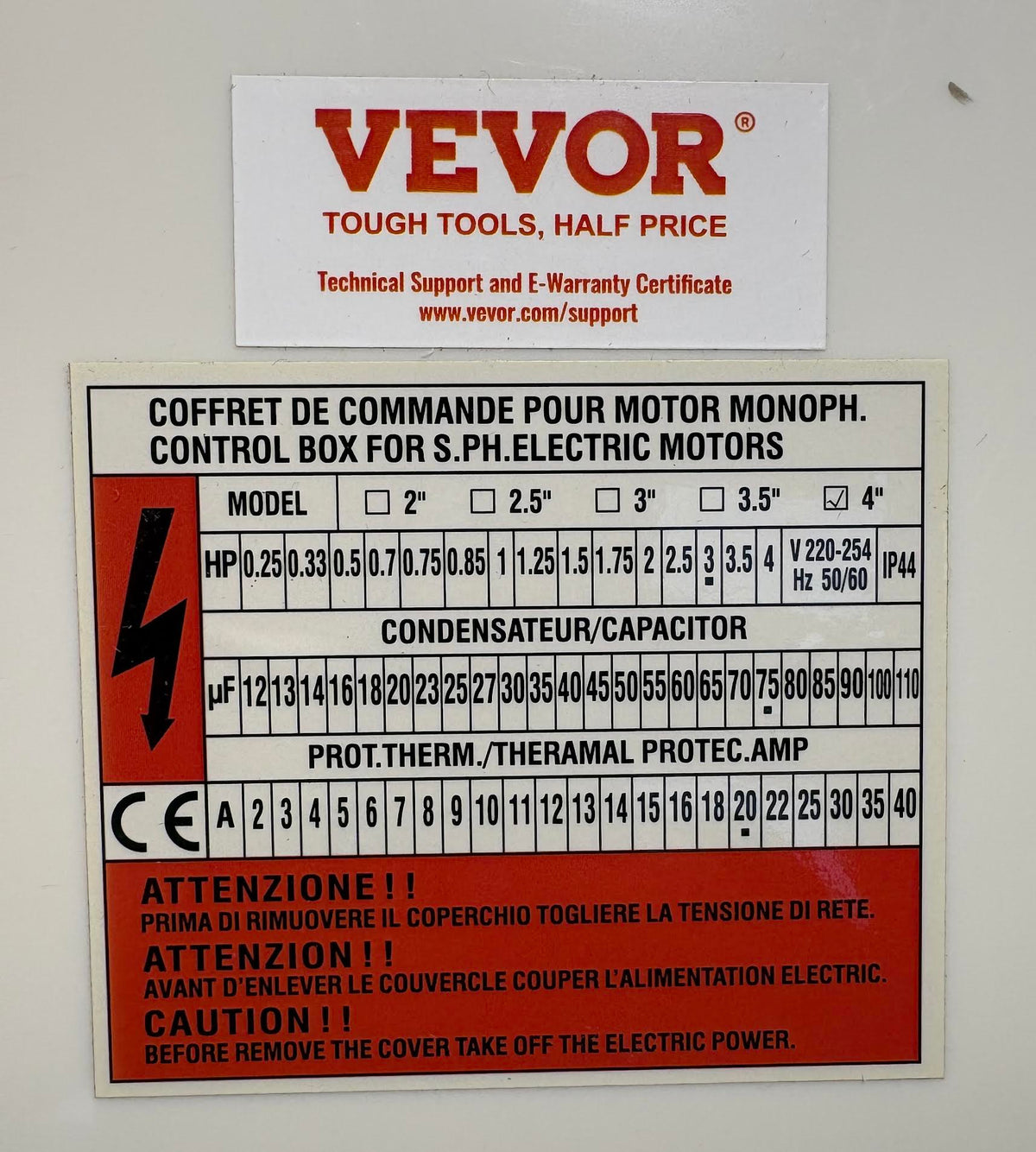( shf 30 ) Vevor control box