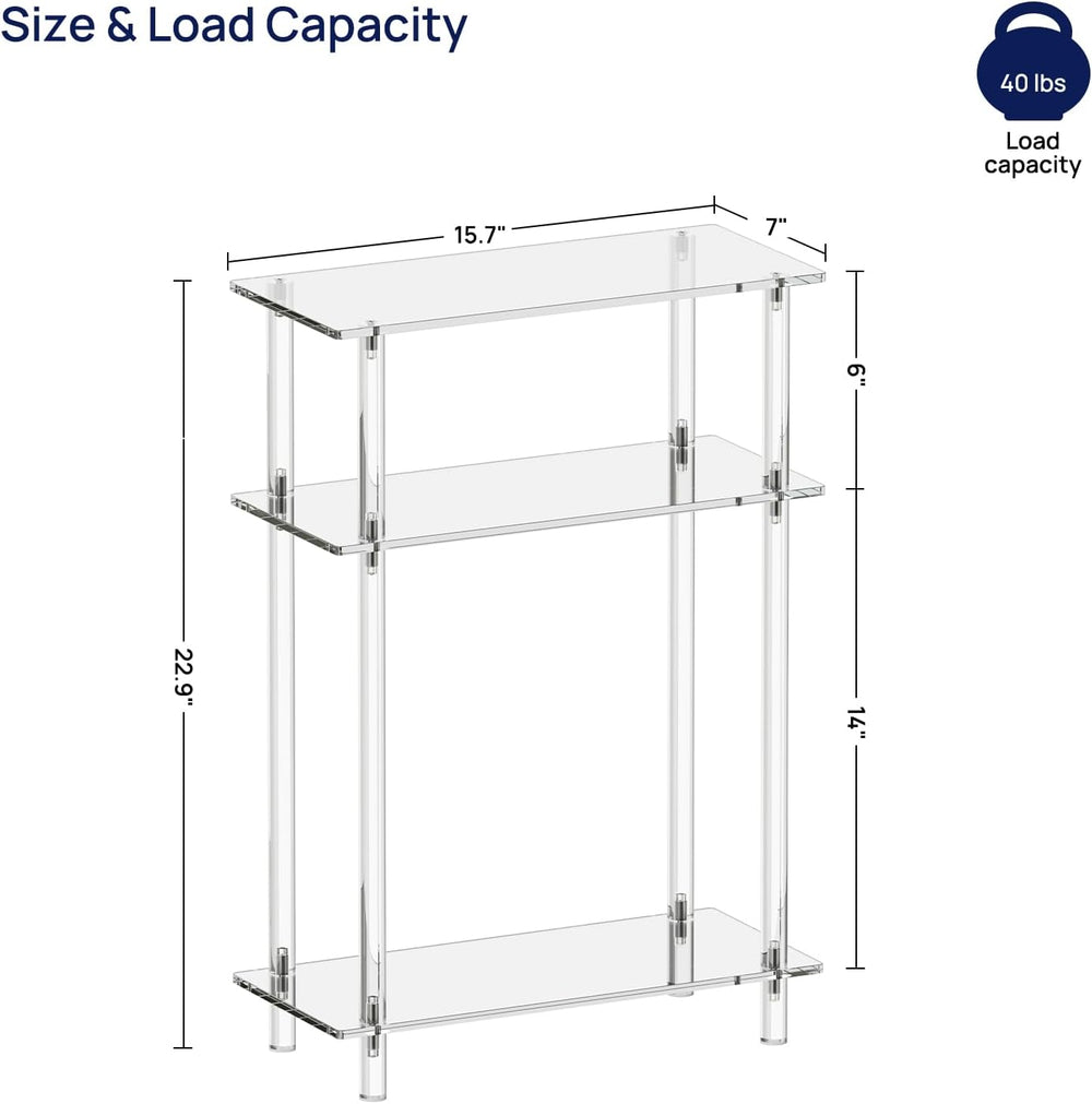 ( shf L ) HMYHUM Acrylic Narrow Side Table for Small Spaces