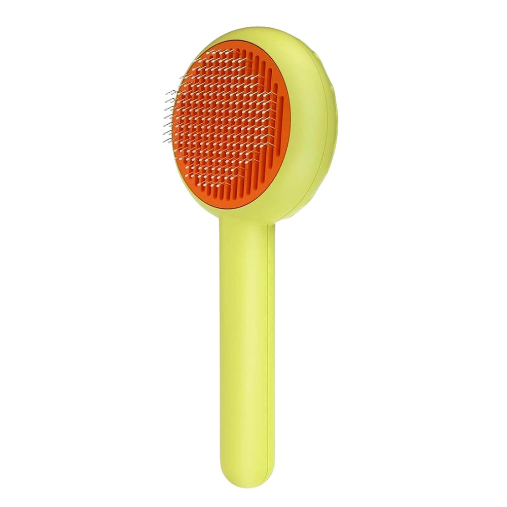 Cature Care by Nature Dog Grooming Brush - Dog Cat Bunny Pet Self Cleaning Slicker Brush - Easy to Remove Loose Undercoat, Pet Massaging Tool Suitable for Pets with Long or Short Hair (Green)