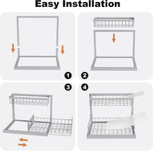 ( shf 26 ) REALINN Under Sink Organizer, L-Shaped 2 Tier Pull Out Cabinet Organizer