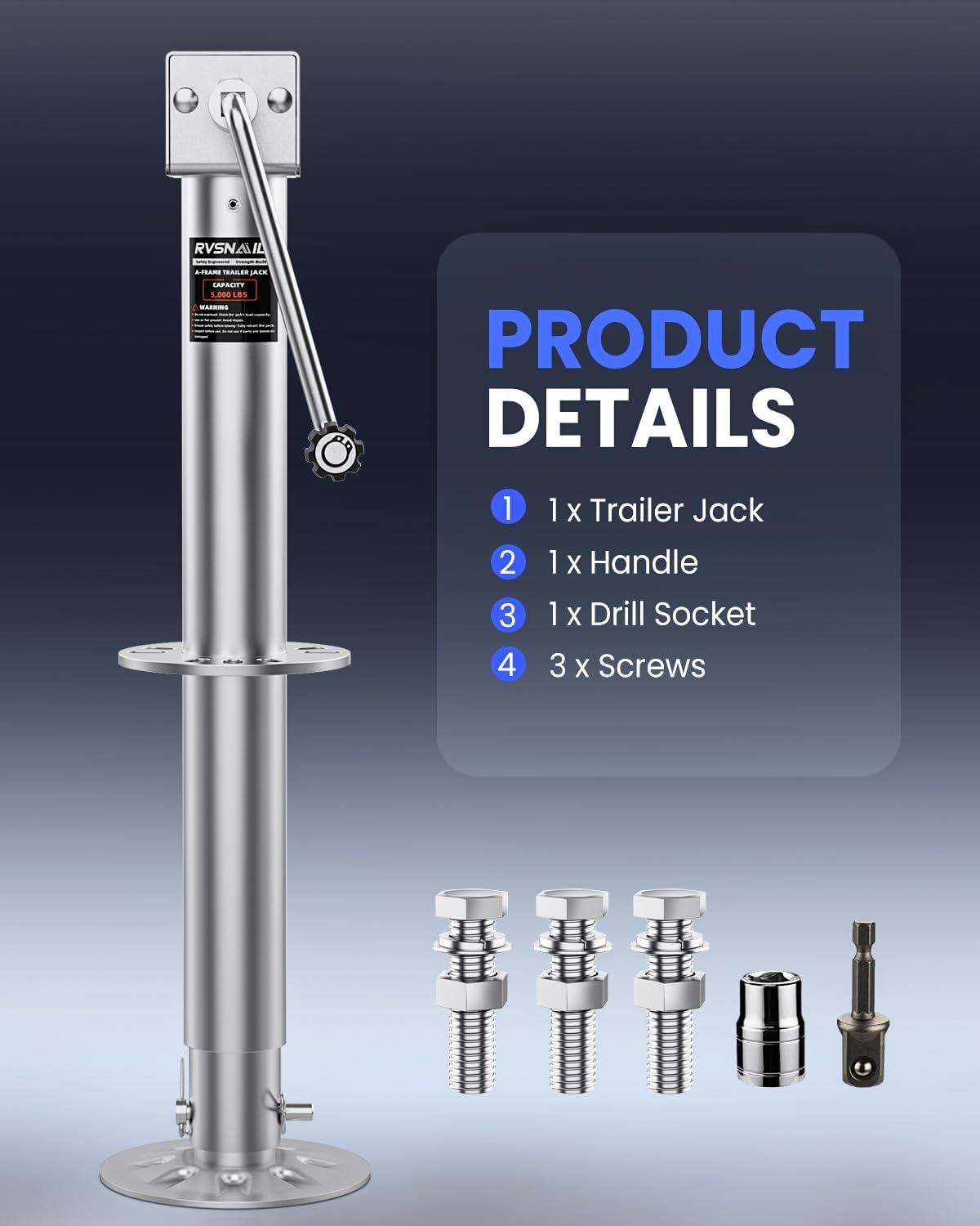 ( shf 26 ) RVSNAIL 5000 lbs Heavy Duty Trailer Jack,