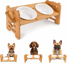 ( shf 14 ) Elevated Ceramic Dog Bowls, Adjustable Raised Dog Bowl Stand