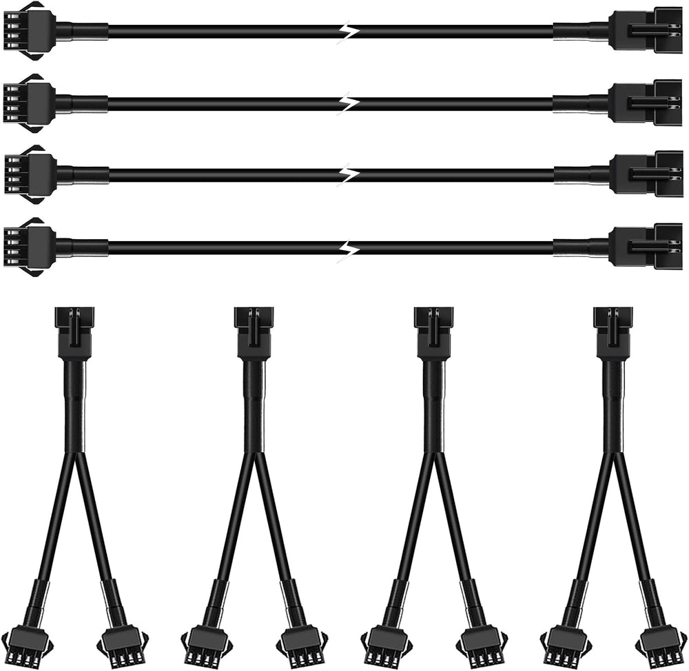 ( shf 27 ) Hovano 3PCS 24 inch 3Pin Extension Cords and 3PCS 2-Way Splitters