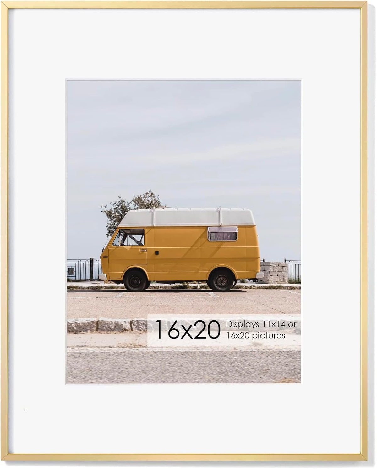 ( shf 34 ) Fun Memories 16x20 Metal Picture Frame with 11x14 Mat, Brushed Aluminum Finish