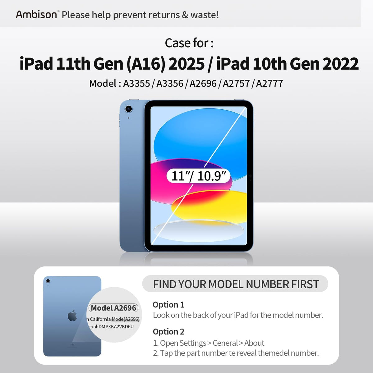 ( shf 24 ) Ambison Kids Case for iPad A16