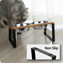 ( shf 14 ) AYADA Elevated Cat Bowls Height Adjustable with Stand (Stainless Steel)