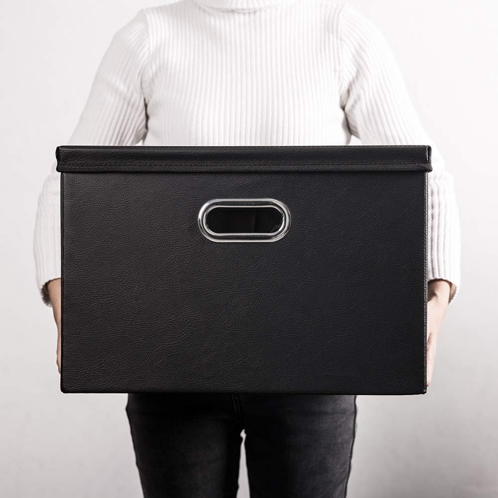 ( shf 25 ) PRANDOM Large Foldable Storage Bins with Lids
