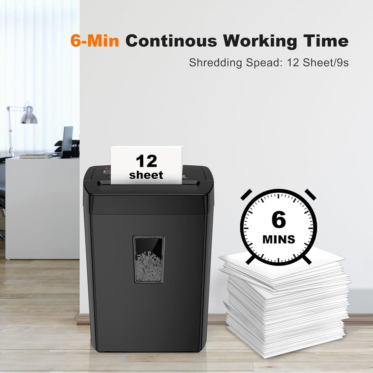 Bonsaii 12-Sheet Cross Cut Paper Shredder