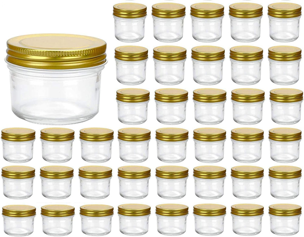 ( shf 31 ) Mini Mason Jars 4 oz, 40 Pack Small Glass Jars with Lids