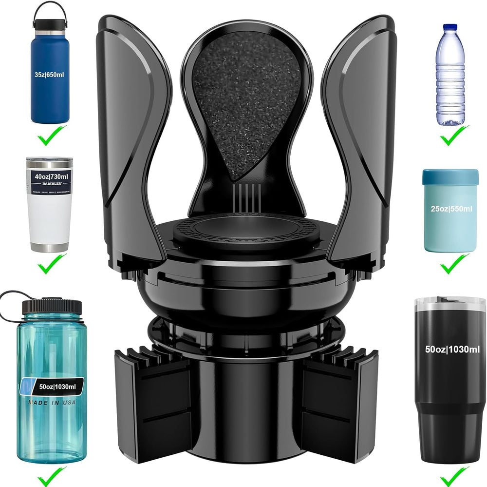 Car Cup Holder Expander, Cup Holder Extender Adapter with Expandable Arm and Adjustable Base