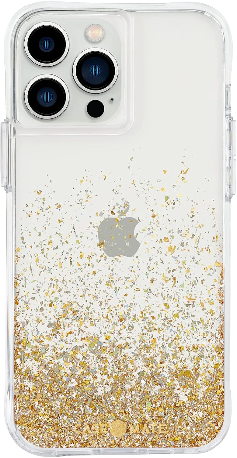 Case-Mate iPhone 12 Pro Case - Twinkle Ombre Gold Luxury Cover w/Cute Bling Sparkle for iPhone 12, Anti-Scratch, Shock Absorbent, Slim