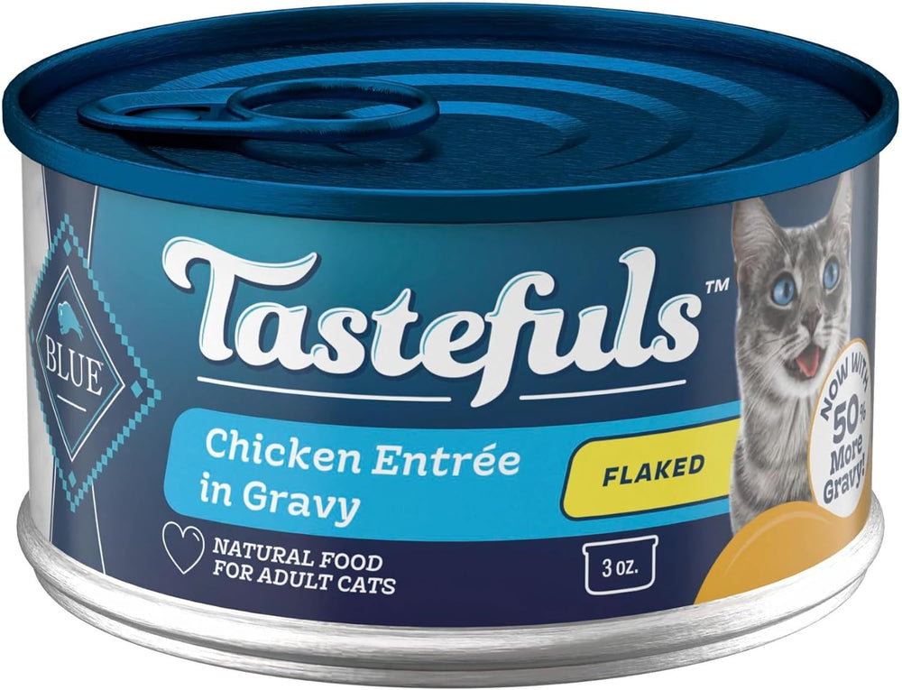( shf 13 ) Blue Buffalo Tastefuls Chicken Flaked Wet Cat Food, 3 oz, 4