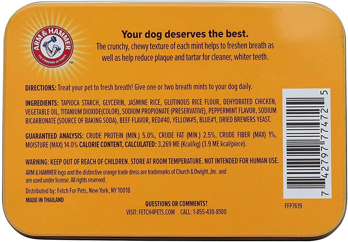 ( shf 14 ) Arm & Hammer Tartar Control Dental Mints for Dogs, Beef Flavor, 40 Count