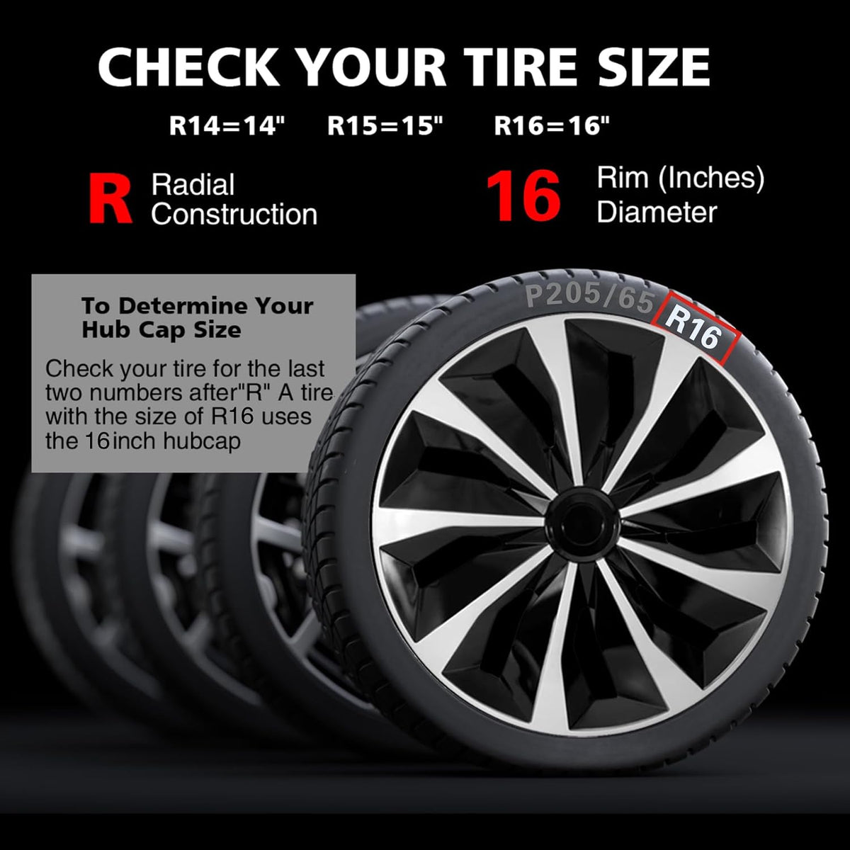 ( shf 36 ) YOLOCKEY 4-Pack Silver Hubcap Wheel Cover