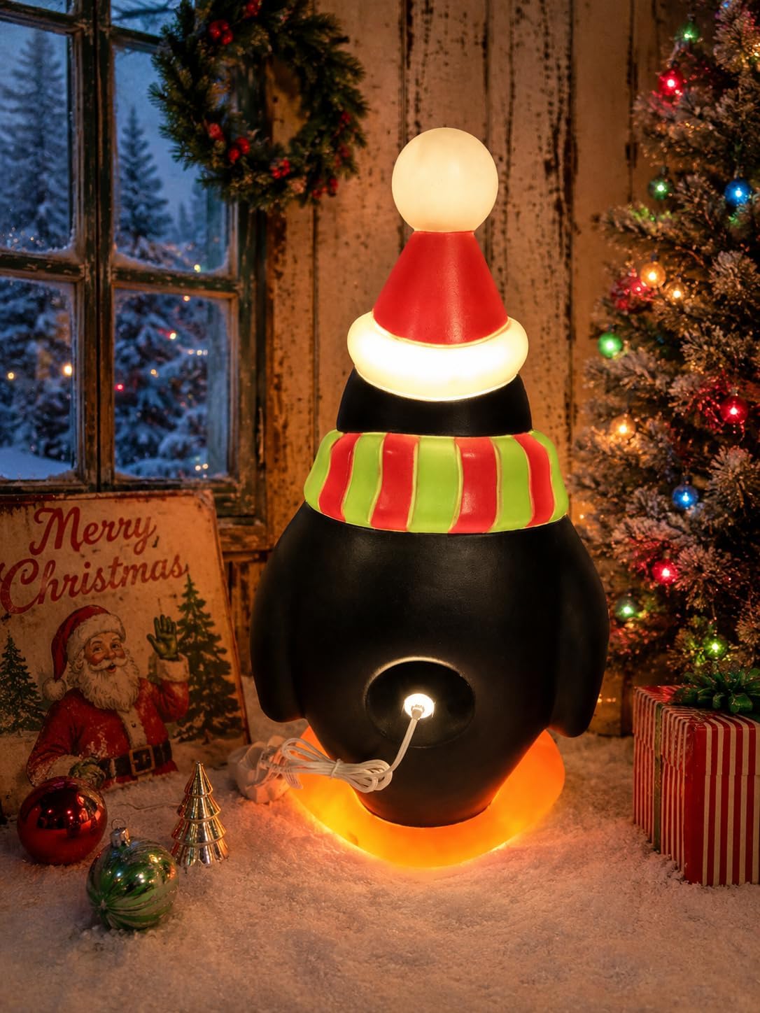 ( shf 34 ) Blow Mold Chilly Willy Penguin Light Up