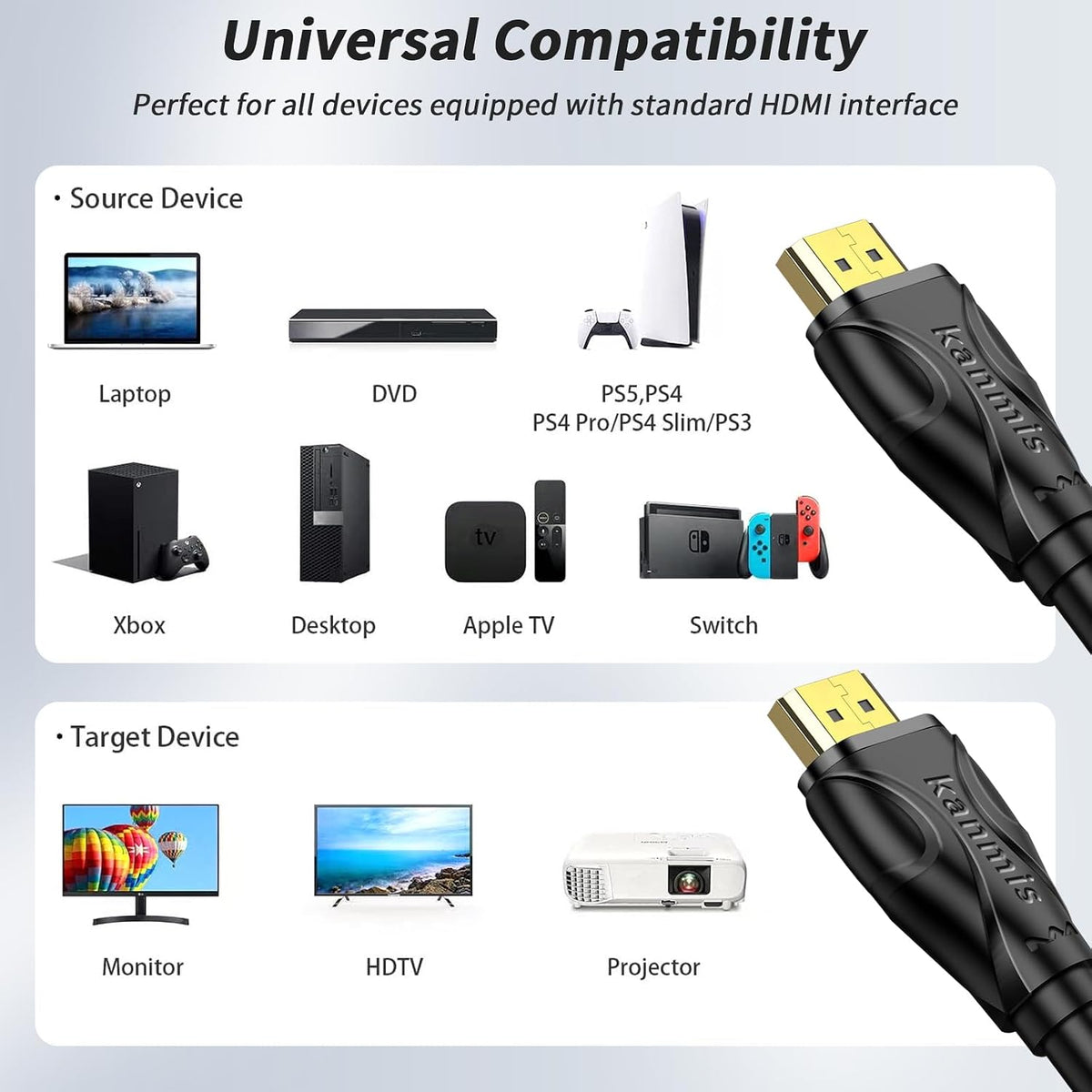 ( shf 27 ) Kanmis 50FT Long HDMI Cables