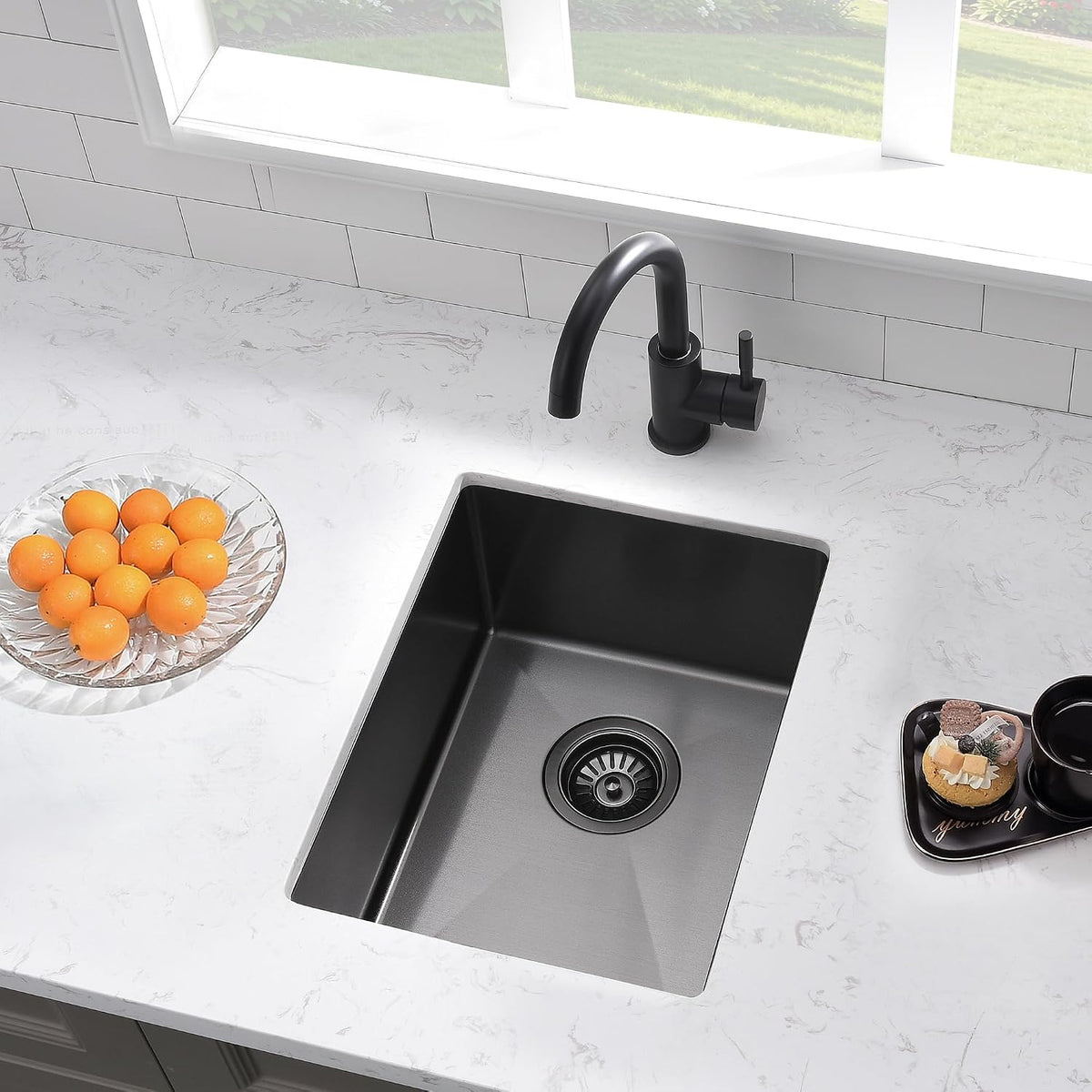 ( shf 32 ) 12x16 Bar Sink Undermount rv Kitchen Sink black Stainless Steel