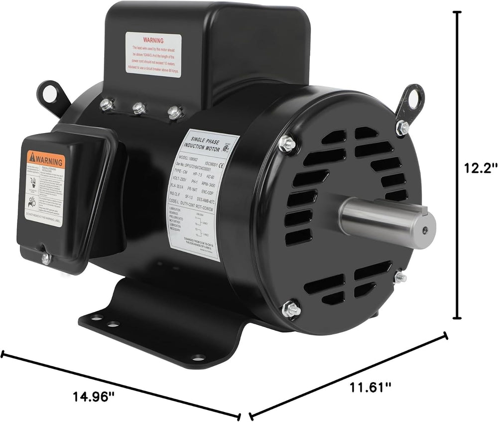 ( shf 40 ) Single Phase 7.5HP Air Compressor Motor, 230V
