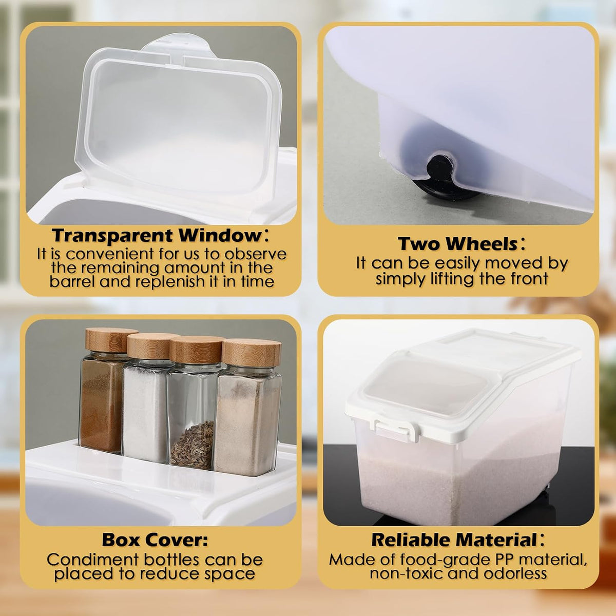 ( shf 35 ) Sunnyray 4 Pcs Rice Storage Container