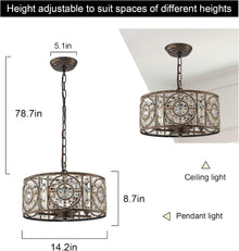 ( shf 34 ) Zicbol Bronze Vintage Crystal Chandeliers