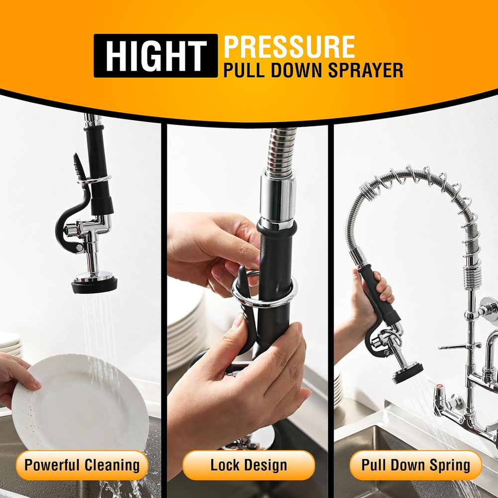 ( shf 31  )GIMILI Commercial Sink Faucet with Sprayer 8 Inch