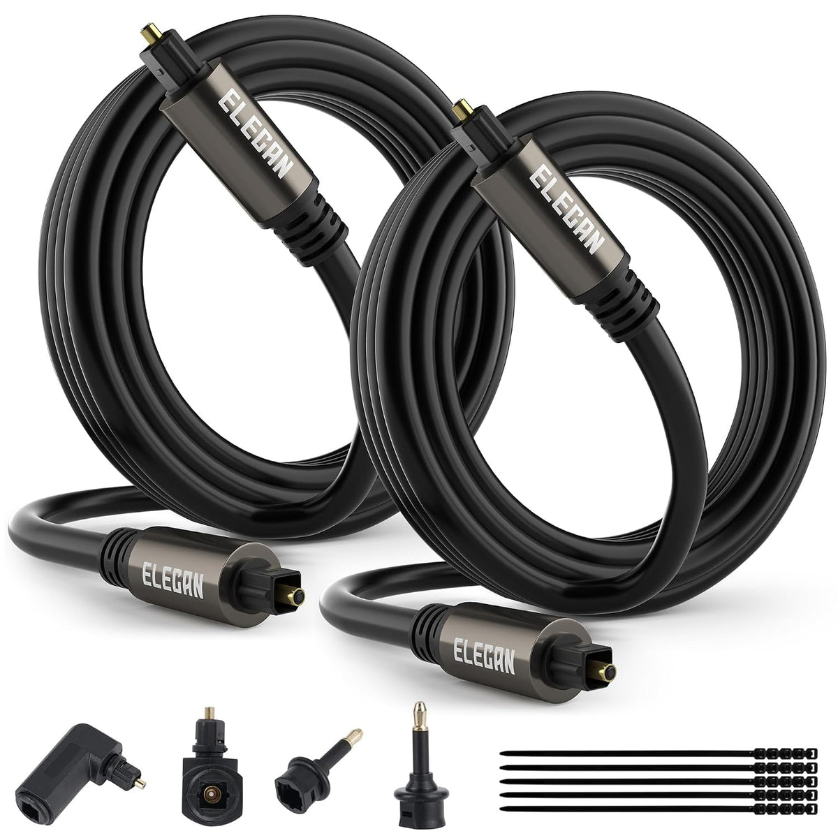 ( shf 27 ) Elecan Optical Audio Cable 15 Ft/2 Pack