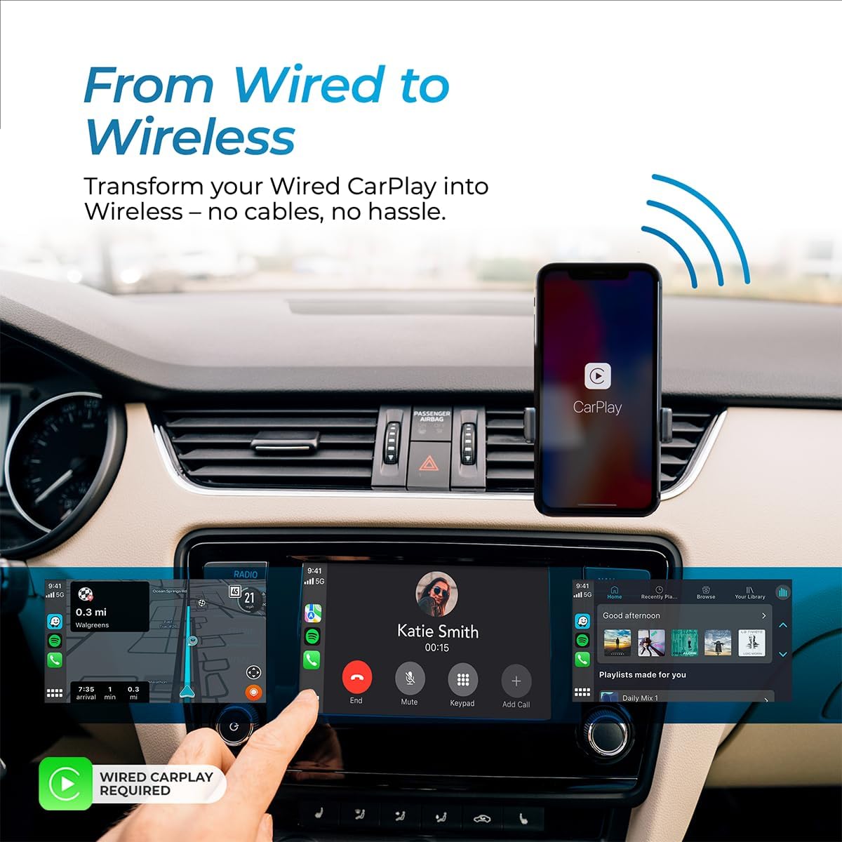 ( shf 27 ) AutoSky Wireless CarPlay Adapter 2025 Pro Edition