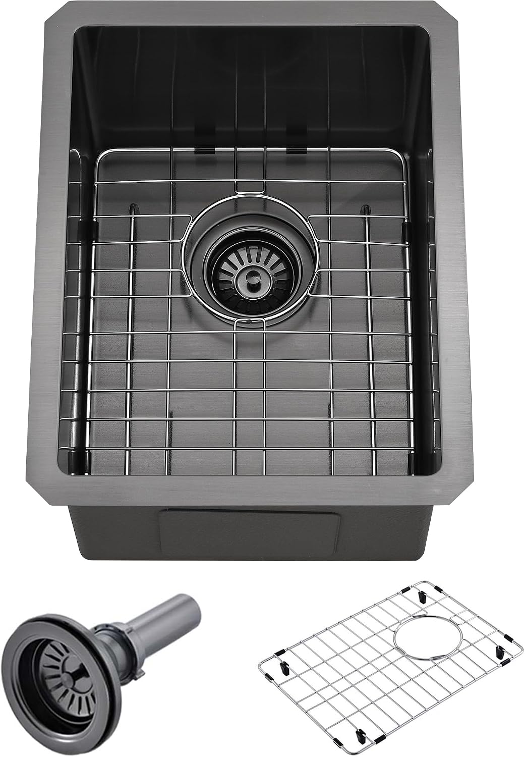 ( shf 32 ) 12x16 Bar Sink Undermount rv Kitchen Sink black Stainless Steel