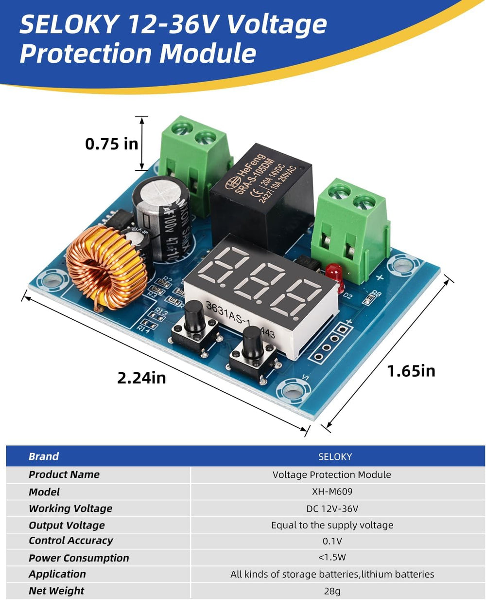 ( SHF 32 ) 12V-36V DC Voltage Protection Module Digital