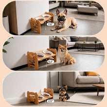 ( shf 14 ) Elevated Ceramic Dog Bowls, Adjustable Raised Dog Bowl Stand