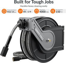 ( shf 33 ) Giraffe Tools Pressure Washer Hose Reel with Replaceable 60FT Pressure Hose | 4000 PSI