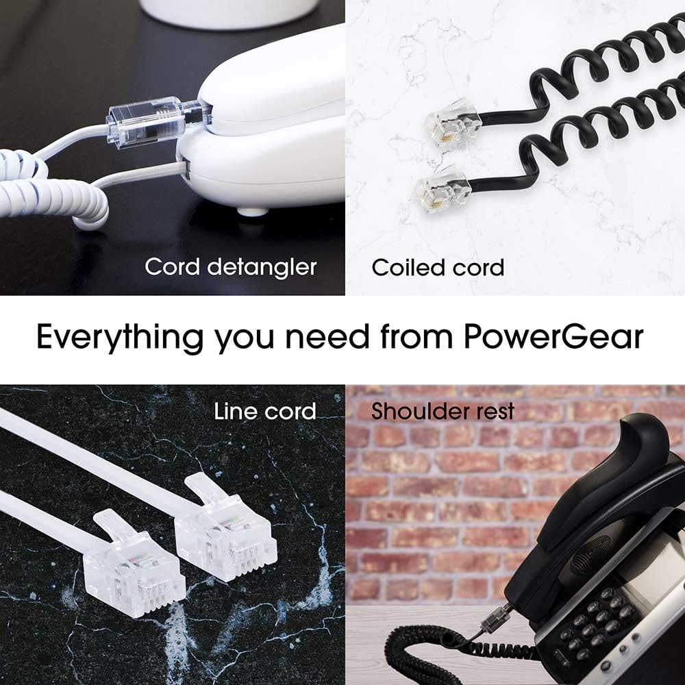 ( shf 27 ) Power Gear Telephone Line Cord, 100 Feet, Phone Cord, Modular Jack Ends | Works for Phone
