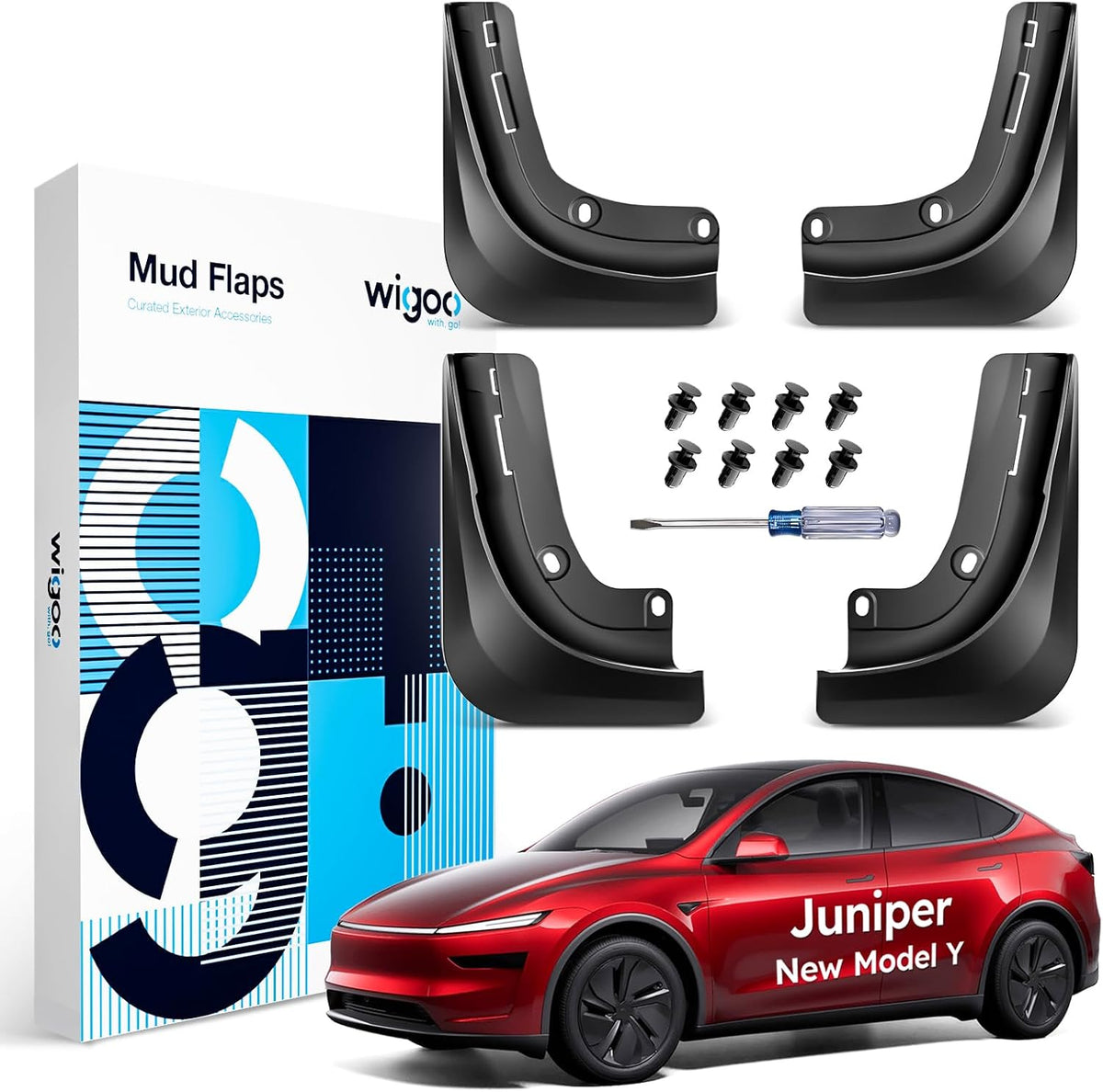 ( shf 36 ) Wigoo for Tesla Model Y Juniper 2025-2026 Mud Flaps