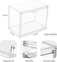 ( shf 31 ) LXLXXL Acrylic Box Display Case, 5-Pack XL Stackable Storage Bins with Lid