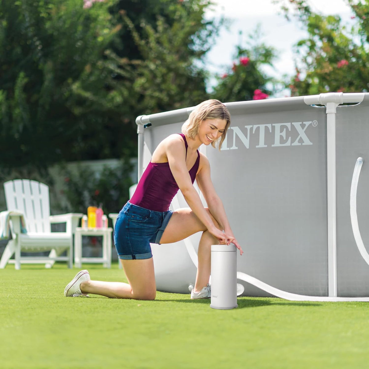 ( shf 33 ) INTEX Krystal Clear 1,000 GPH Cartridge Filter Pump