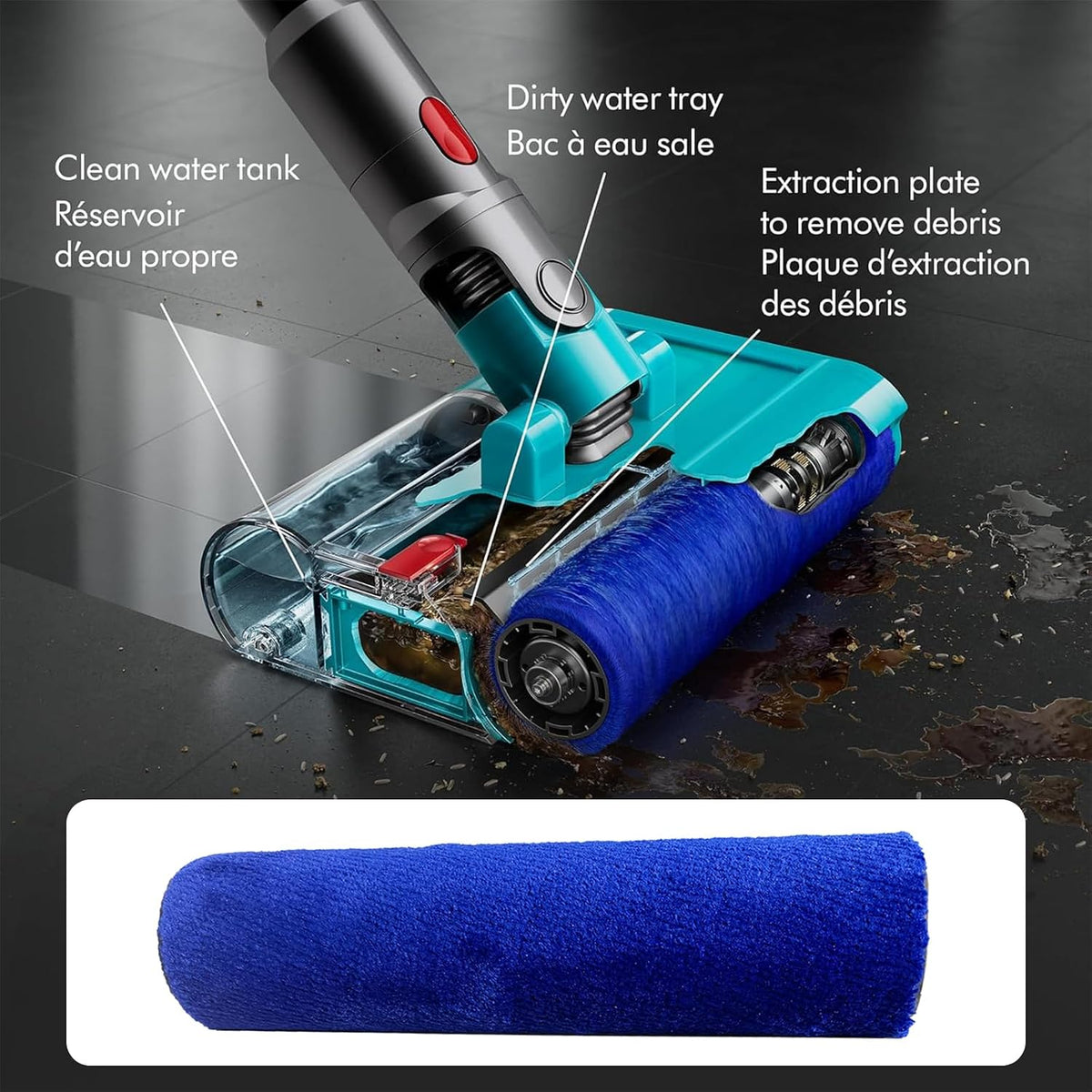 ( shf 32 ) Microfiber Wet Roller Mop Replacement for Dyson