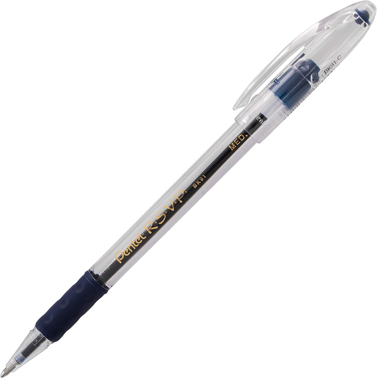 ( shf 09 ) Pentel RSVP Ballpoint Pen, (1.0mm), Medium Line, Blu