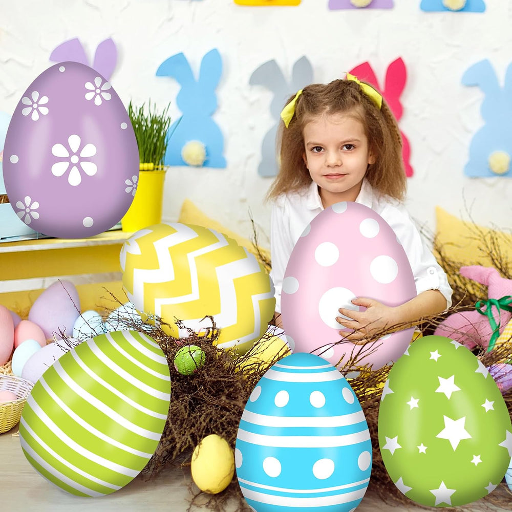 ( shf 34 ) Jetec 12 Pcs 12 Inch Inflatable Easter Eggs Hanging Balloons Outdoor Yard