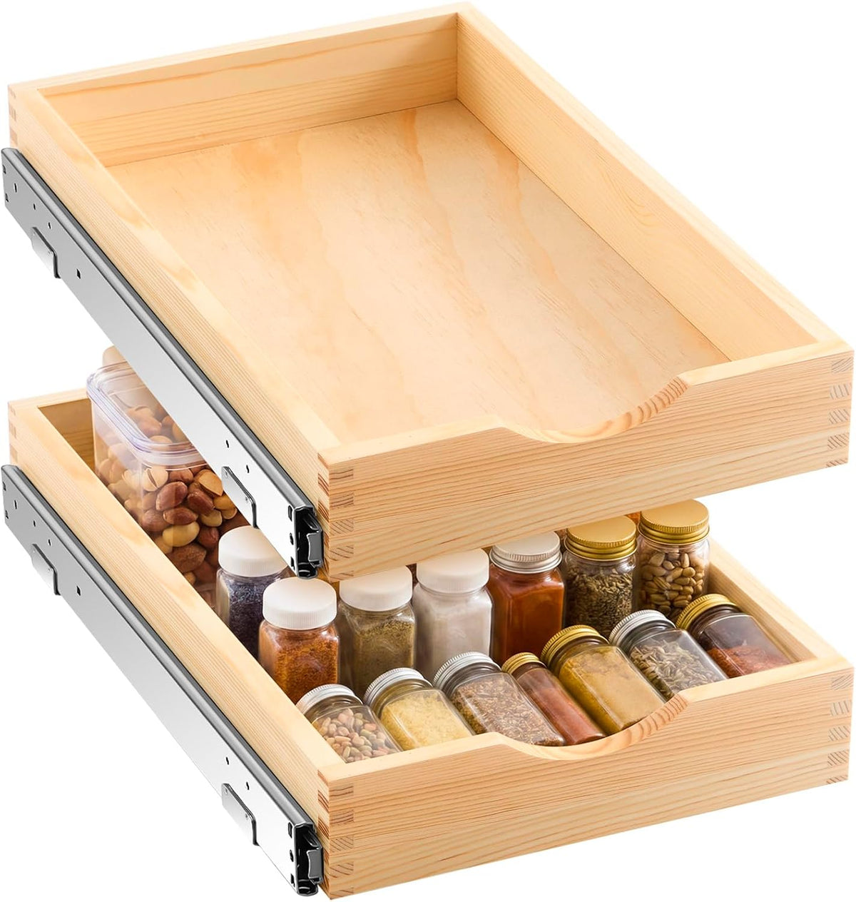 ( shf 25 ) Menkxi 2 Set Wooden Pull out Cabinet Organizer