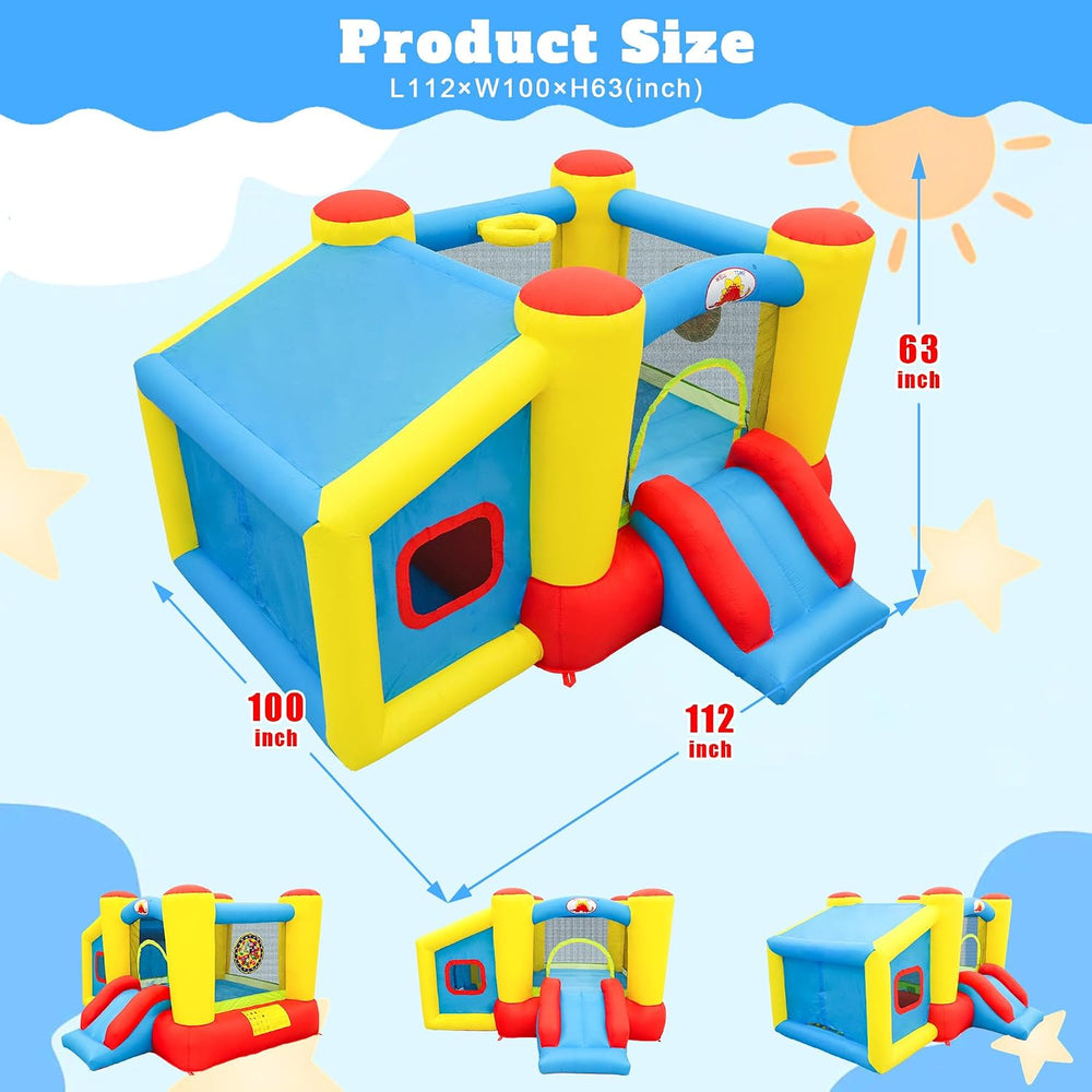( shf 33 ) WELLFUNTIME Inflatable Bounce House with Blower, Jumping Castle Slide